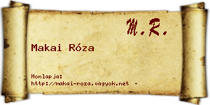 Makai Róza névjegykártya